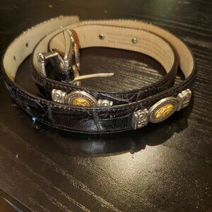 Brighton Belt Gold, Coins, Metal, Bronze, Leather, Coastal Grandma, Scandi, goth